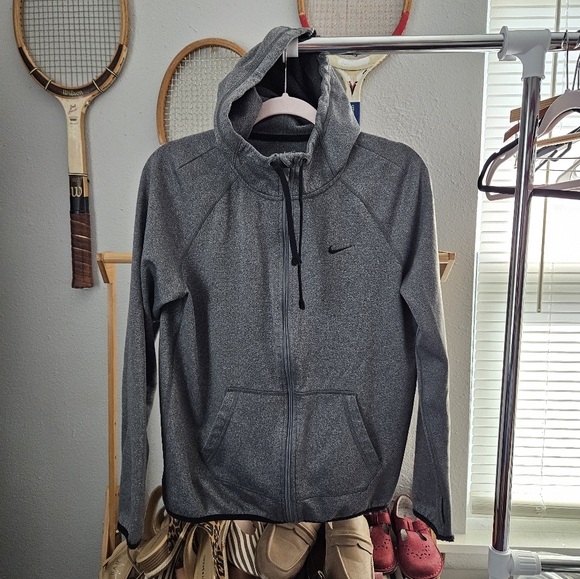 Nike Tops - Nike scuba zip up gray heathered hoodie